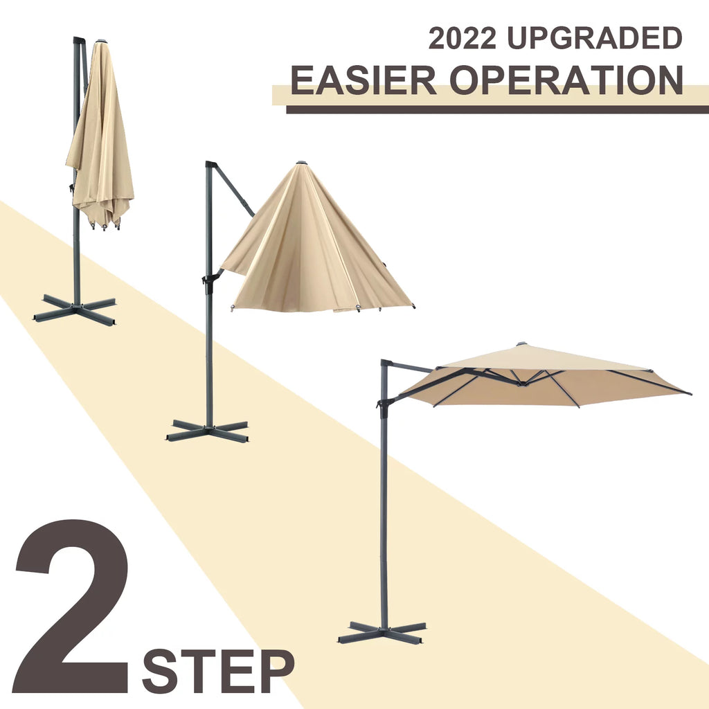 10ft Beige Outdoor Patio Umbrella T61779
