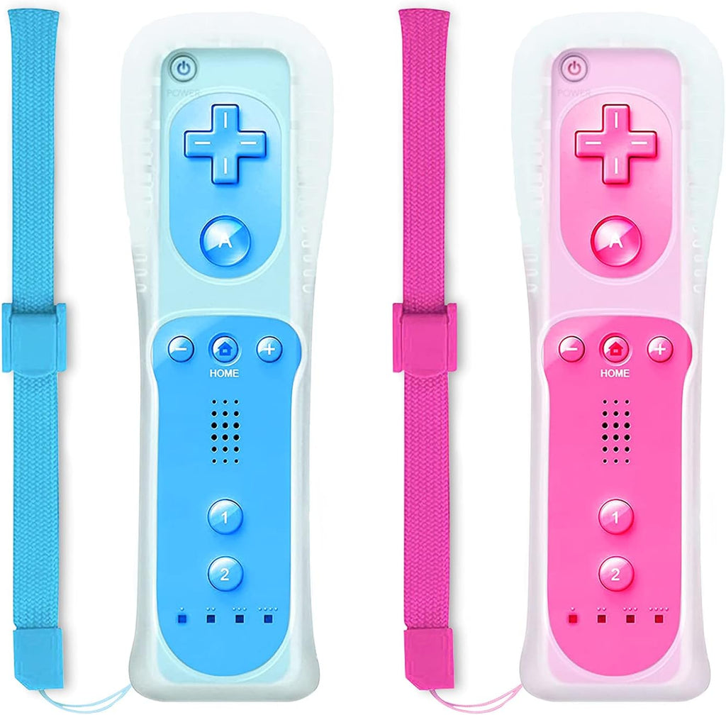 2 Pack Wii Wireless Controller with Silicone Case and Wrist Strap M3706