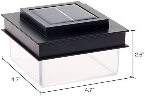 Translucent 12 Lumen LED Solar Post Cap Light 12 Pack Black S6486
