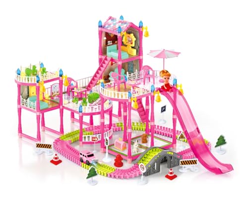 Dollhouse Playset with Toy Furniture and 3 Dolls U64399