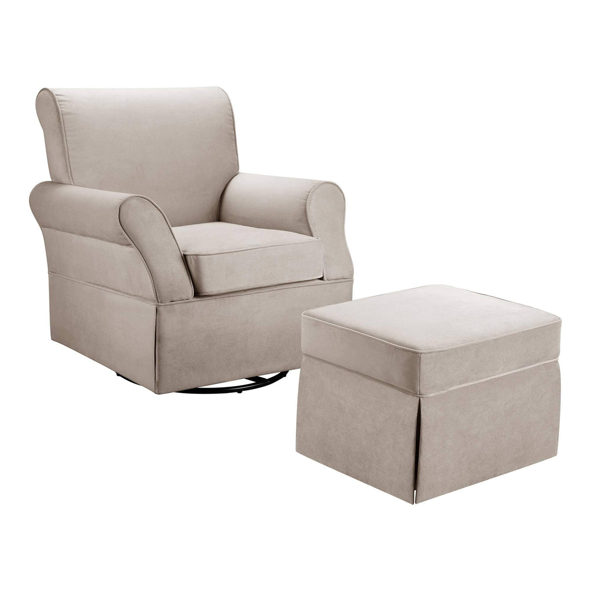 Beige Swivel Glider Chair with Ottoman G9158