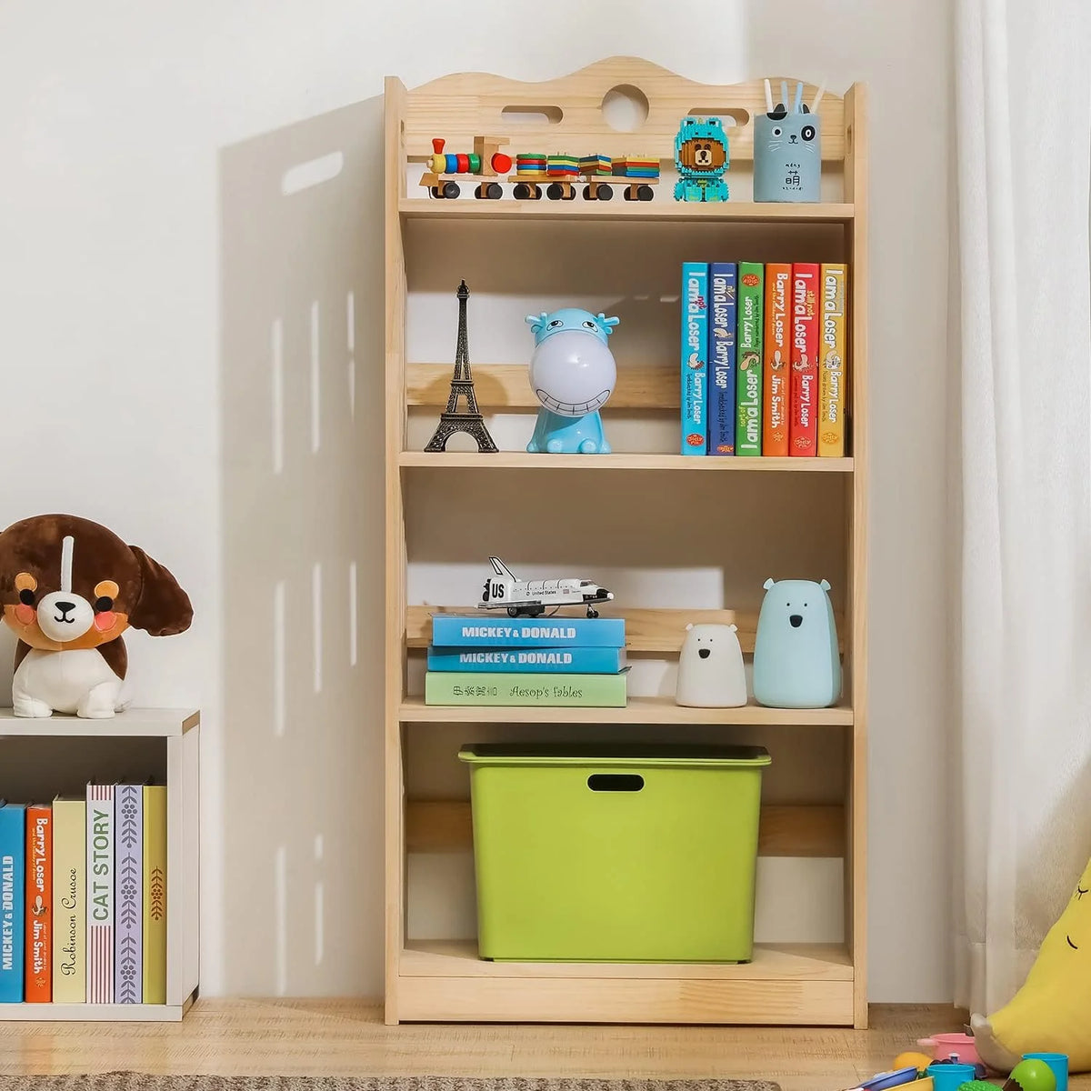 Natural 4 Tier Solid Wood Bookcase F3848