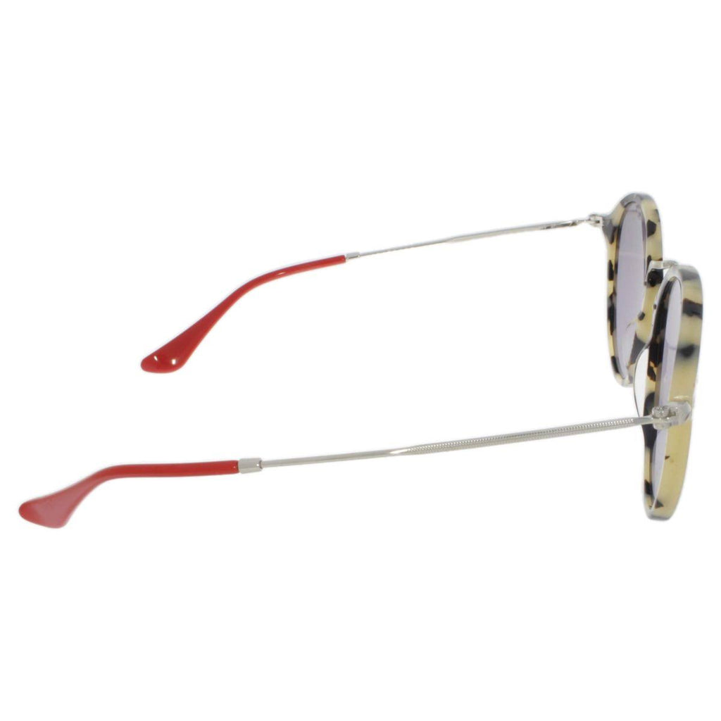 Beige Havana Grey Polar Round Sunglasses 52 mm O635