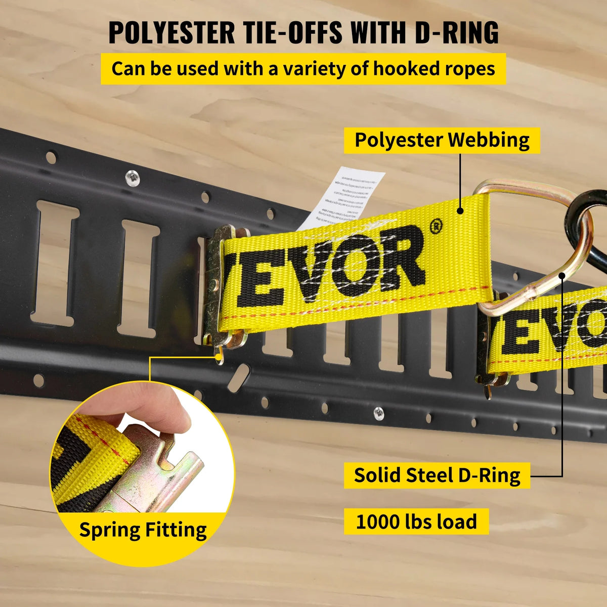 30Pcs 5ft Steel E Track Tie-Down Rail Kit with D-Ring R21492