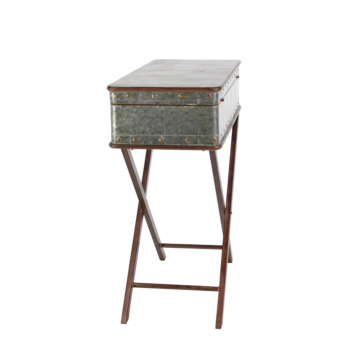 32" x 32" Gray Metal Accent Table E6762