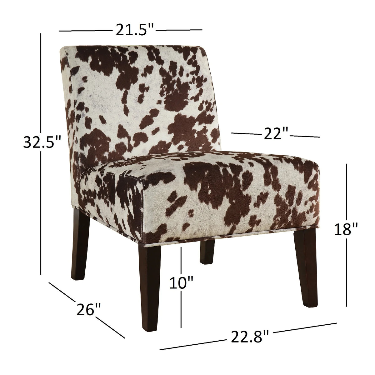Brown Cowhide Print Lounge Accent Chair F967836