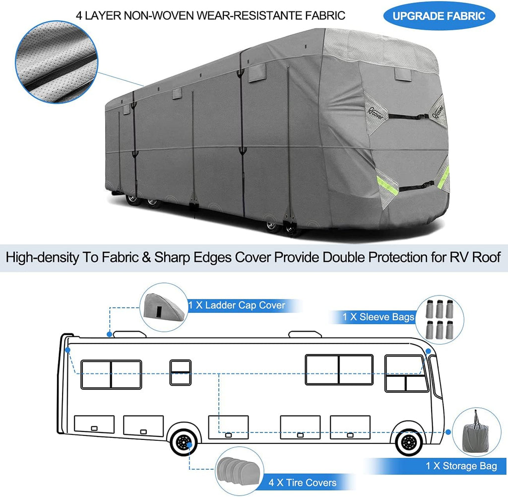 RV Cover Non-Woven Fabric Waterproof Fits 33’ - 37’ Camper Motorhome S796
