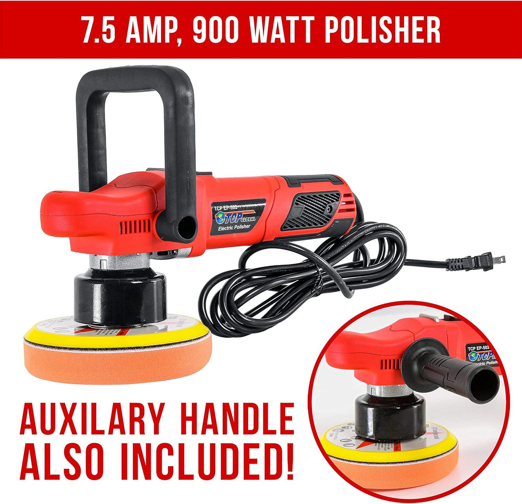 6" Variable Speed Random Orbit Dual-Action Polisher with 6 Pad Buffing and Polishing Kit D12932