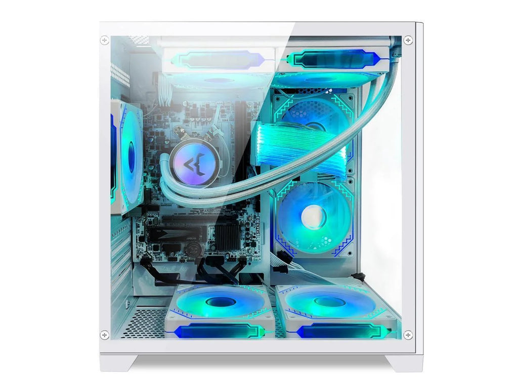 White Gaming Desktop PC with Liquid Cooler E3313