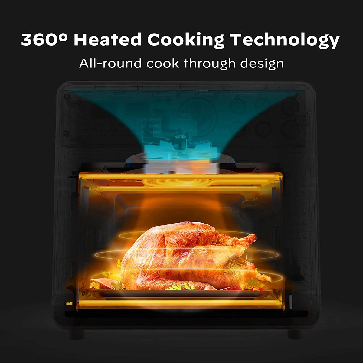 16 Quart 21-in-1 Air Fryer Toaster Oven Combo, 1600W, Black F62643