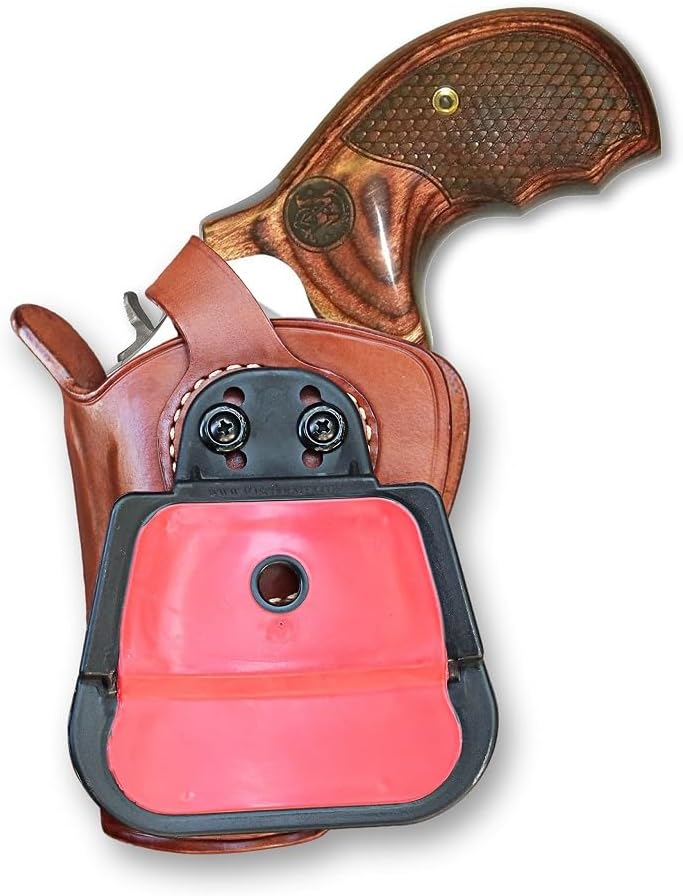Brown Leather OWB Revolver Holster with Retention Strap for 2.5'' Barrel B3956