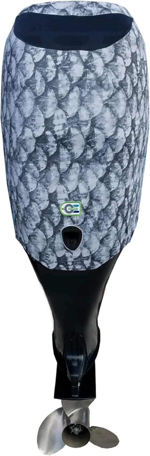 Grey Fish Scales Outboard Motor Cover O192262