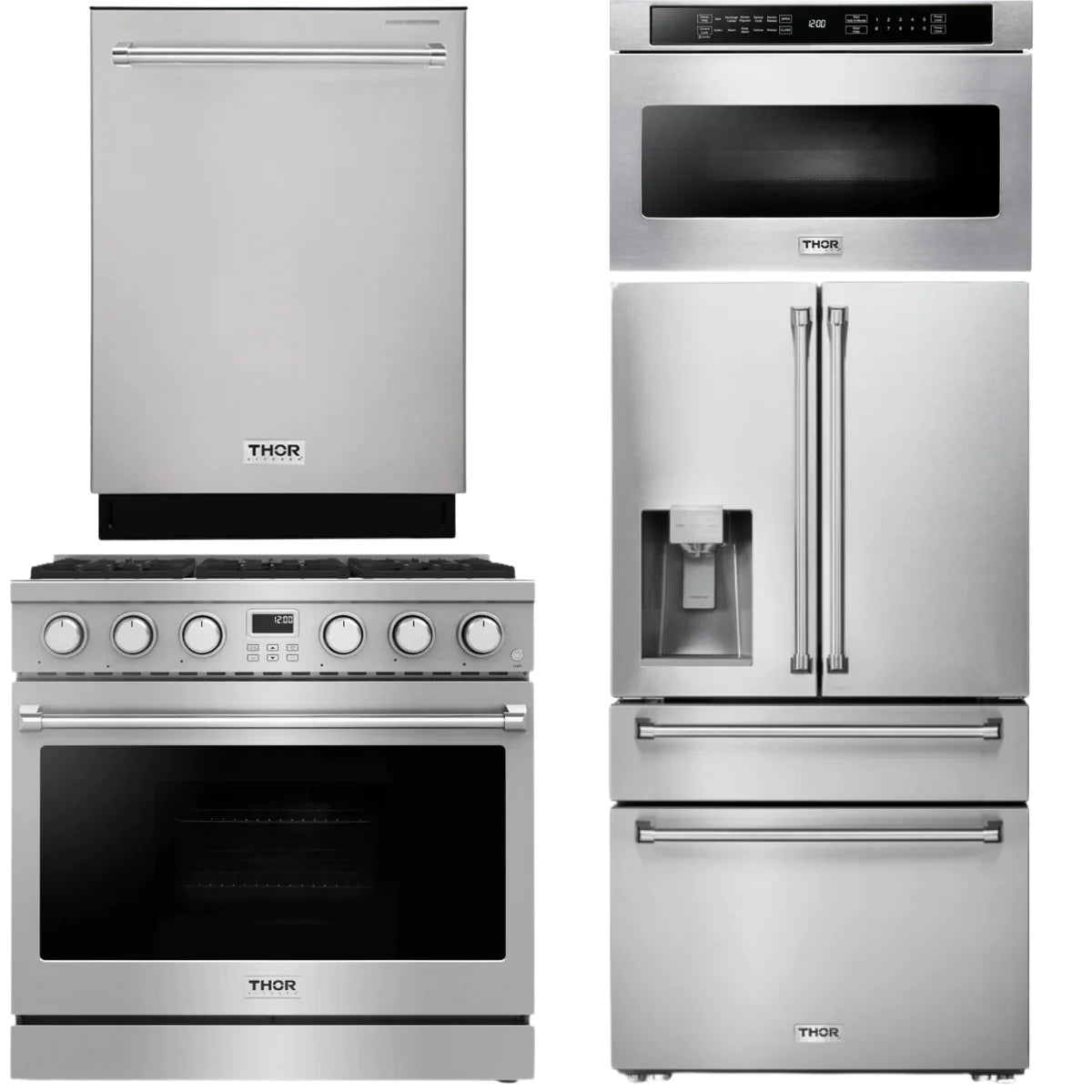 36 Gas Range, Refrigerator, Dishwasher and Microwave C2538