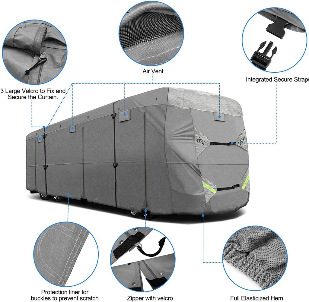 RV Cover Non-Woven Fabric Waterproof Fits 33’ - 37’ Camper Motorhome S796