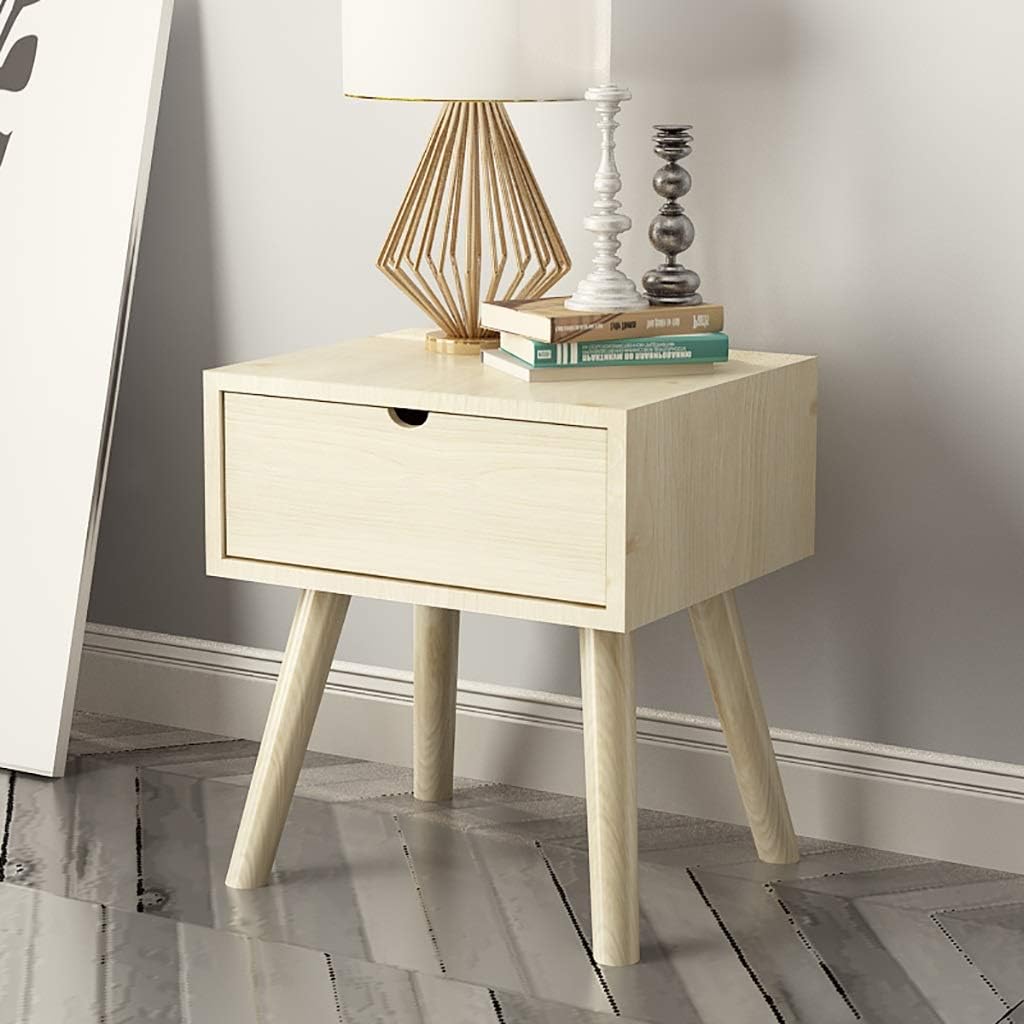 Solid Wood Bedside Table with Drawers M553694
