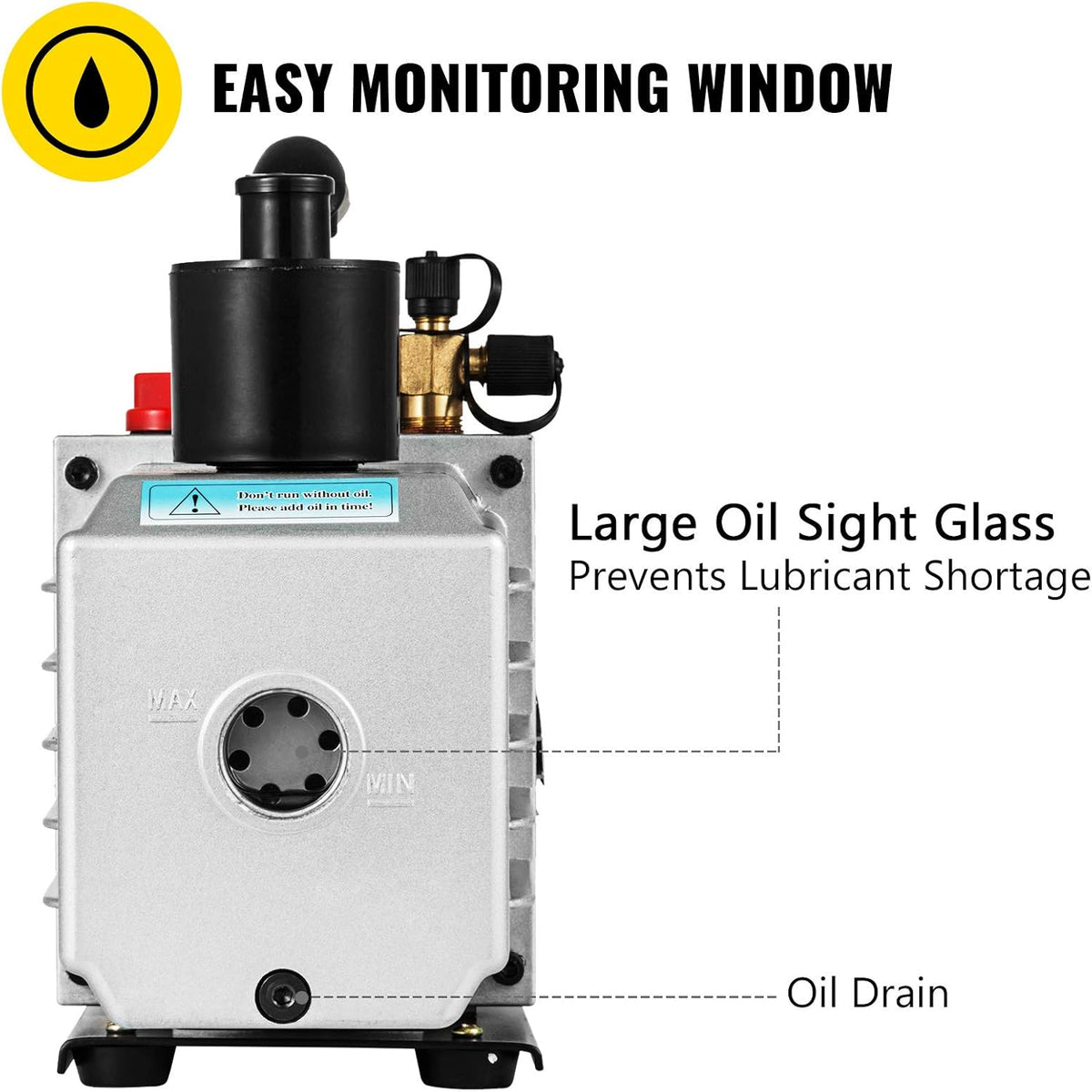 8CFM 1 HP Two Stage Air Conditioning Vacuum Pump 120V 0.3PA W477