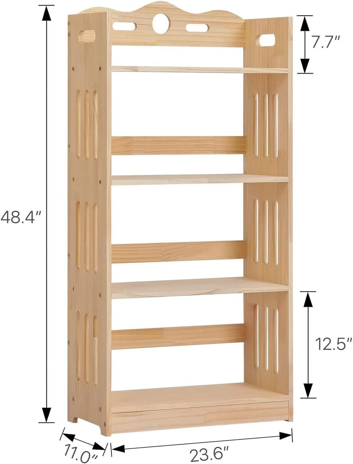 Natural 4 Tier Solid Wood Bookcase F3848
