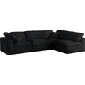 Black Linen Fabric Modular Sectional Z975507