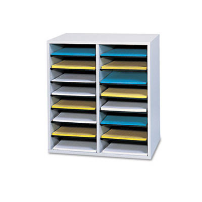16 Compartments Adjustable Shelves Literature Organizer Q398