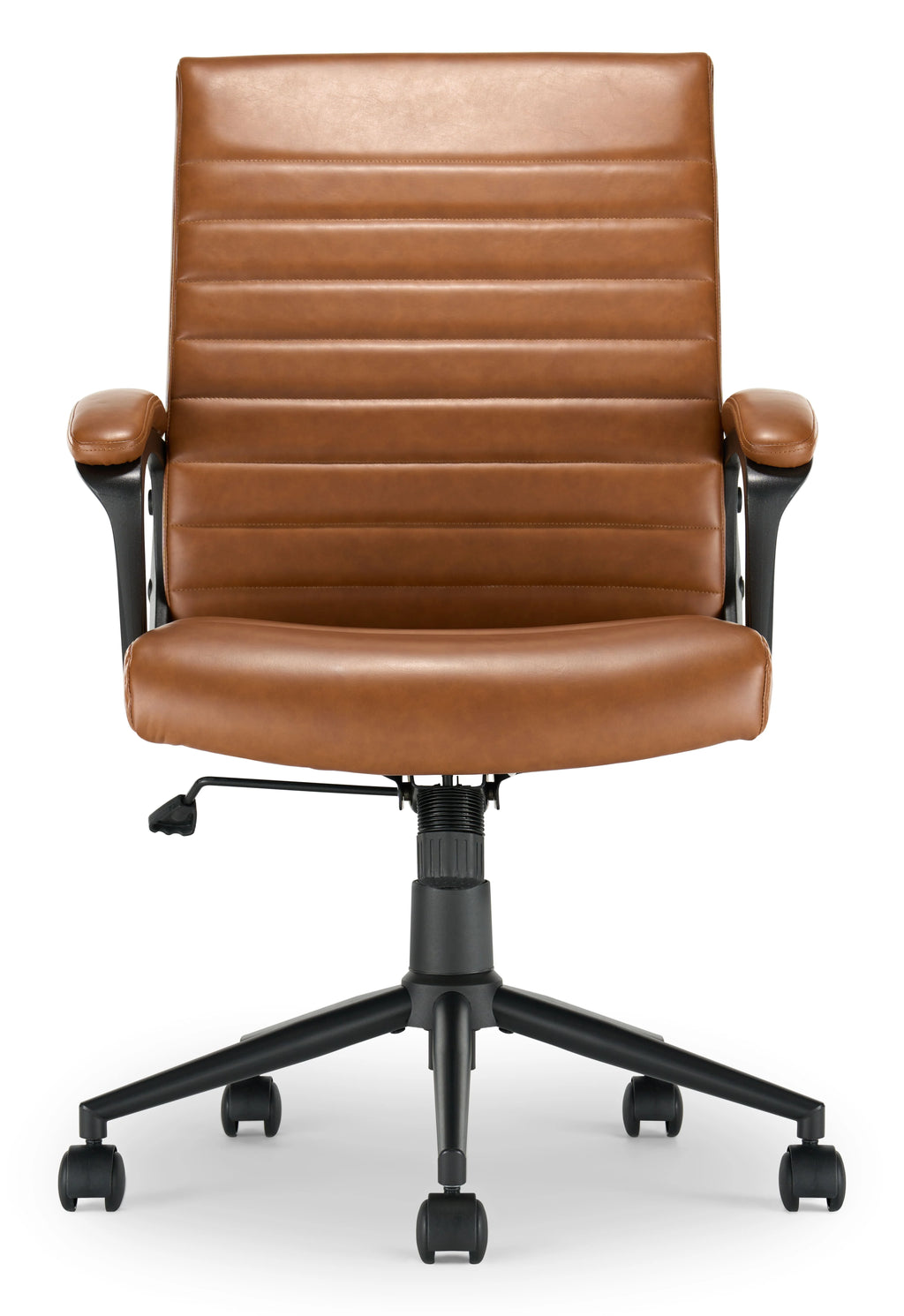 Cognac Bonded Leather Ergonomic Desk Chair N661045