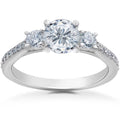 14k White Gold 3-Stone Lab Grown Diamond Engagement Ring U589