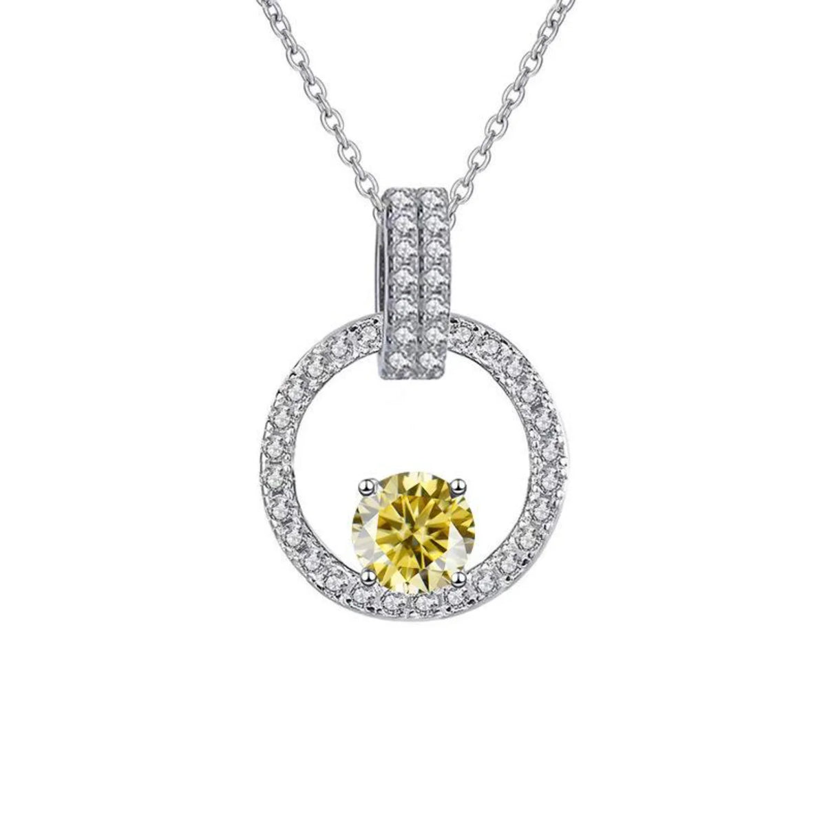 1CT Moissanite Pendant Necklace with Certificate B438