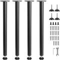 28" Solid Steel Adjustable Desk Legs Set of 4 Black Q5125
