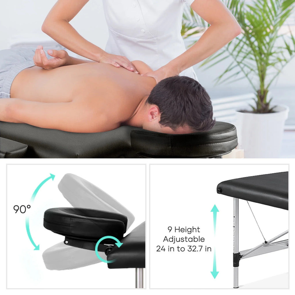 Portable 84 Inch Adjustable Folding Massage Table Black U1250