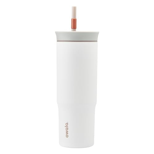 Stainless Steel Insulated Travel Tumbler with Lid and Straw, 24 oz U79986