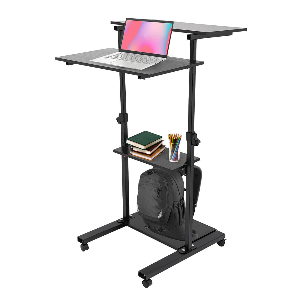 Black Adjustable Mobile Standing Desk C6315