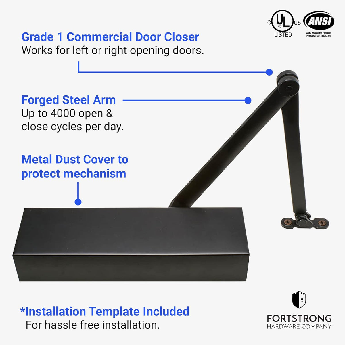 Black Metal Door Closer V256057