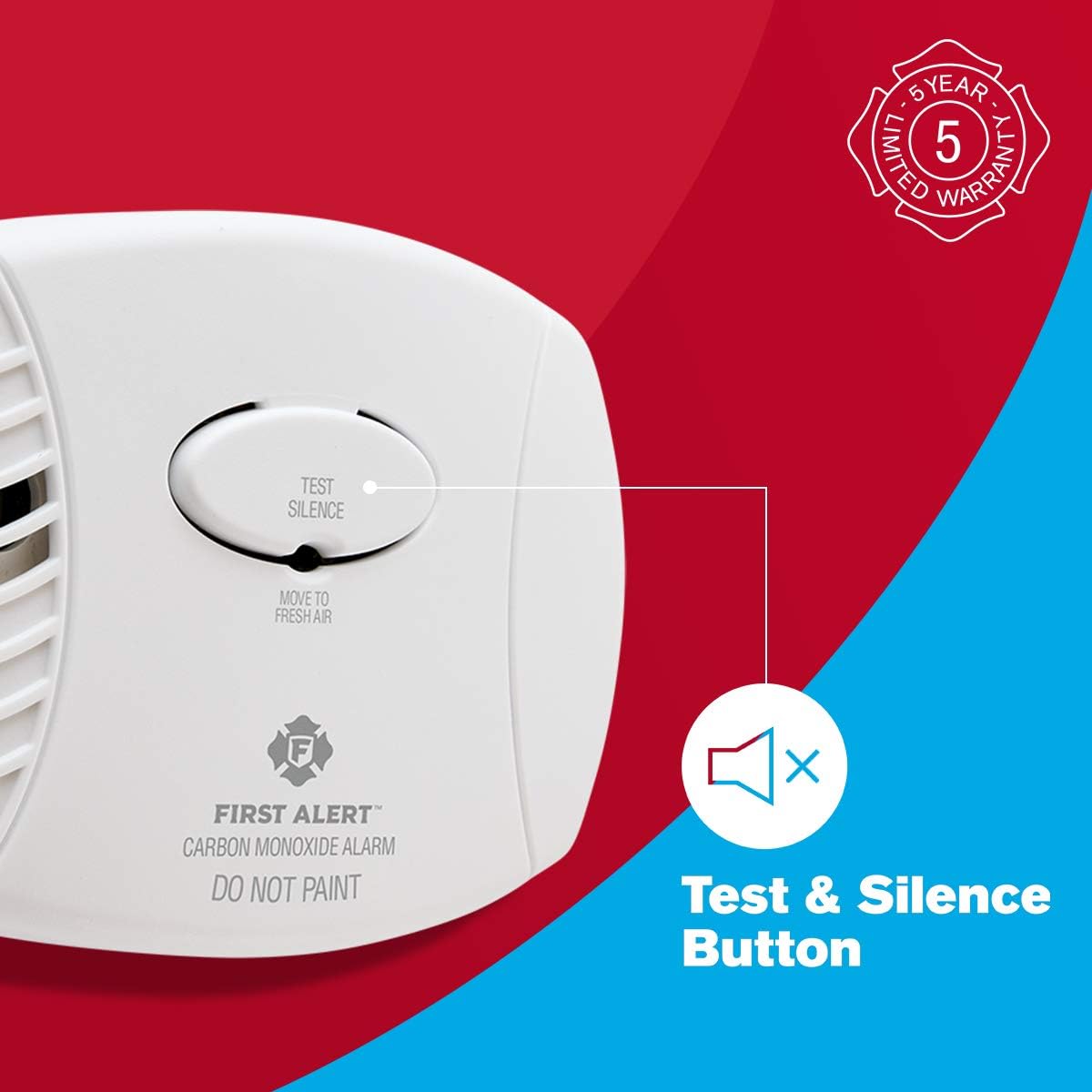 Carbon Monoxide Detector, Battery Operated, 6-Pack, White C524