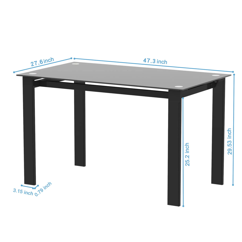 Black 5 Piece Dining Table Set for 4 W302