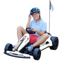 24V 10Ah Electric Go Kart with Drifting Function, 2WD Ride On Car, White C908