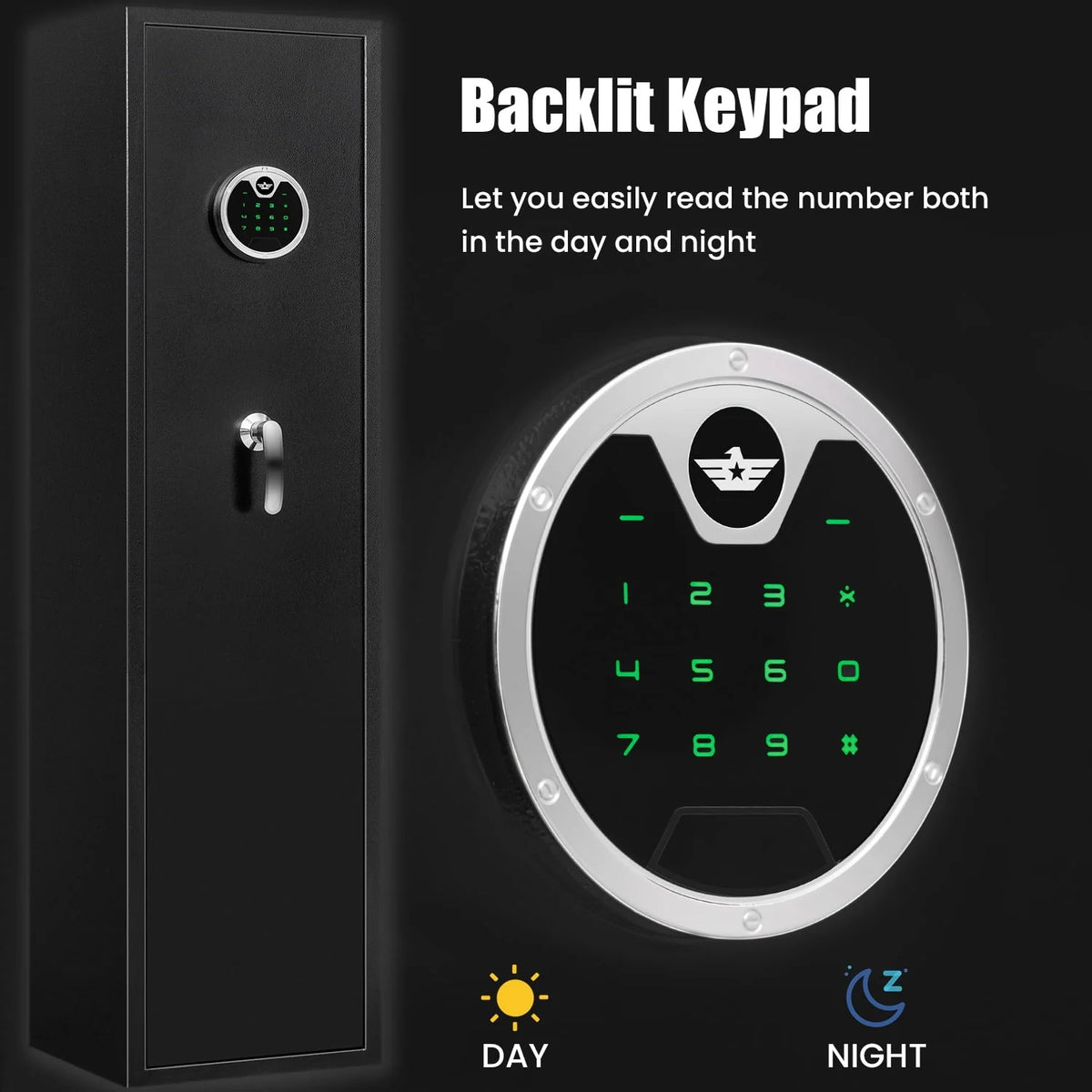 3-5 Long Gun Safe with Backlit Keypad J4024