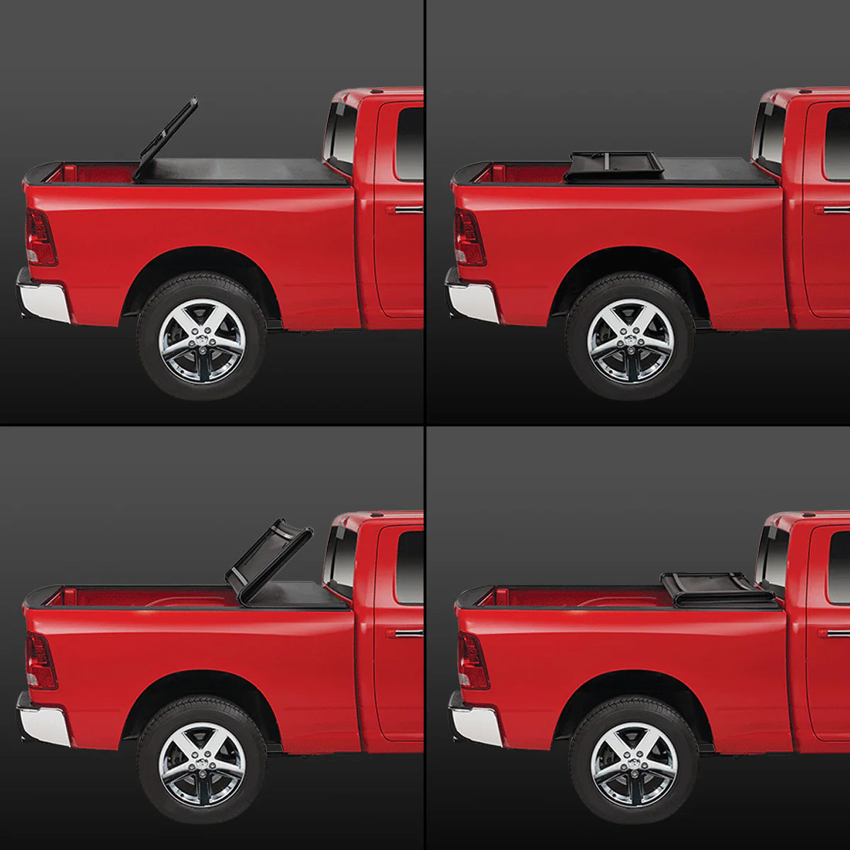 Adjustable Tri-Fold Soft Top Tonneau Cover K1701