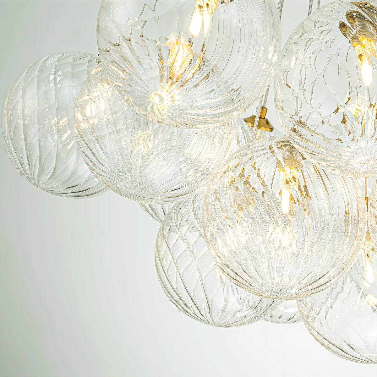 Ribbed Glass Bubble Chandelier Y6871