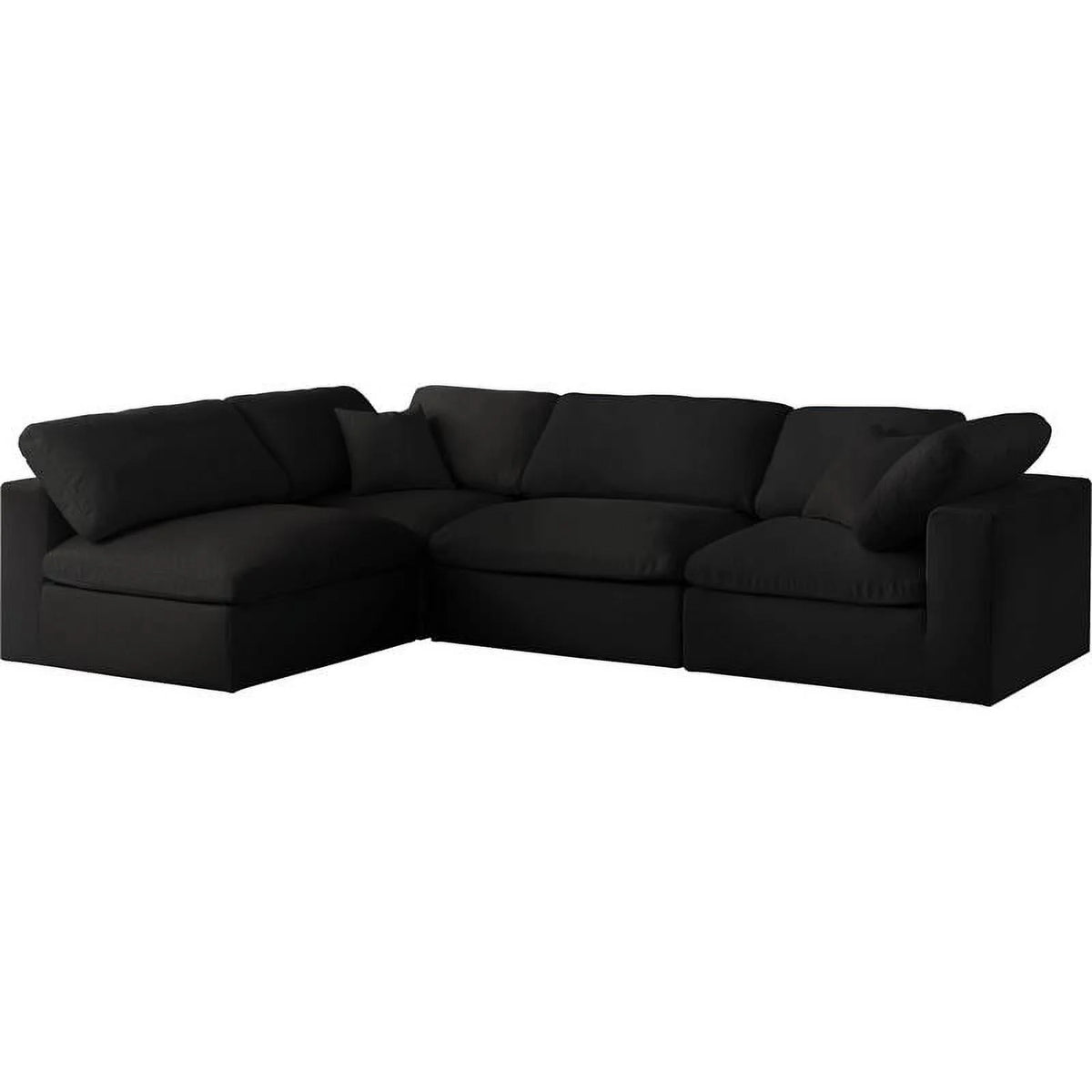 Black Linen Fabric Modular Sectional Z975507