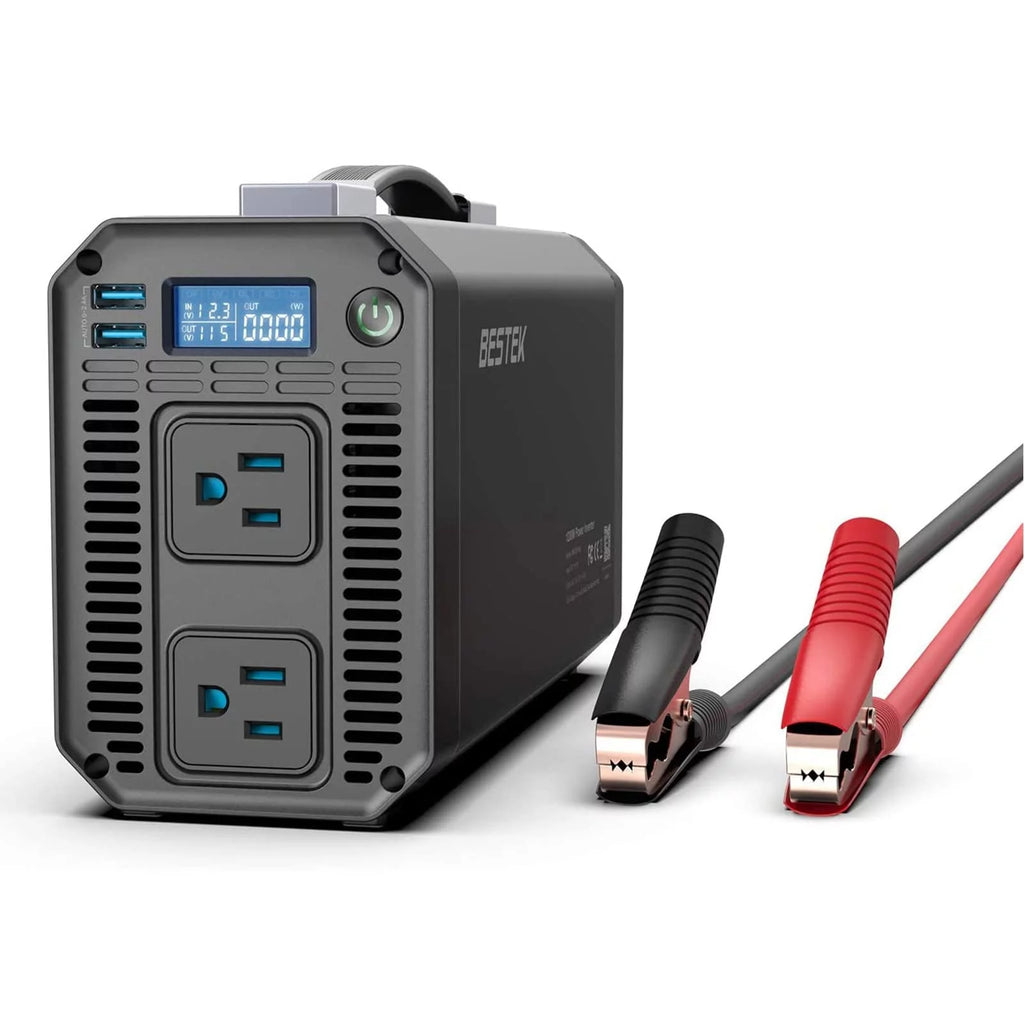 1200W Power Inverter DC 12V to 110V AC Converter with LCD Display Dual USB Car Charger L303599