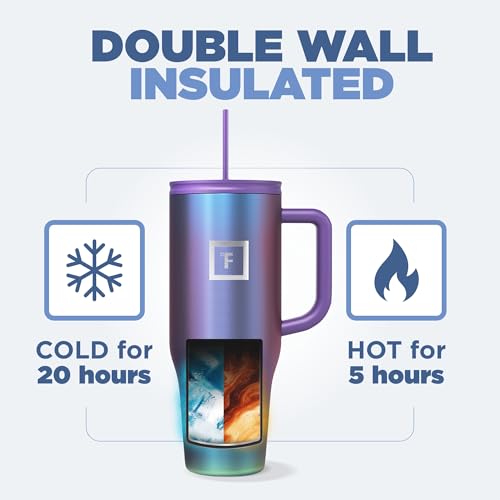 16 Oz Insulated Travel Tumbler with Straw I895463
