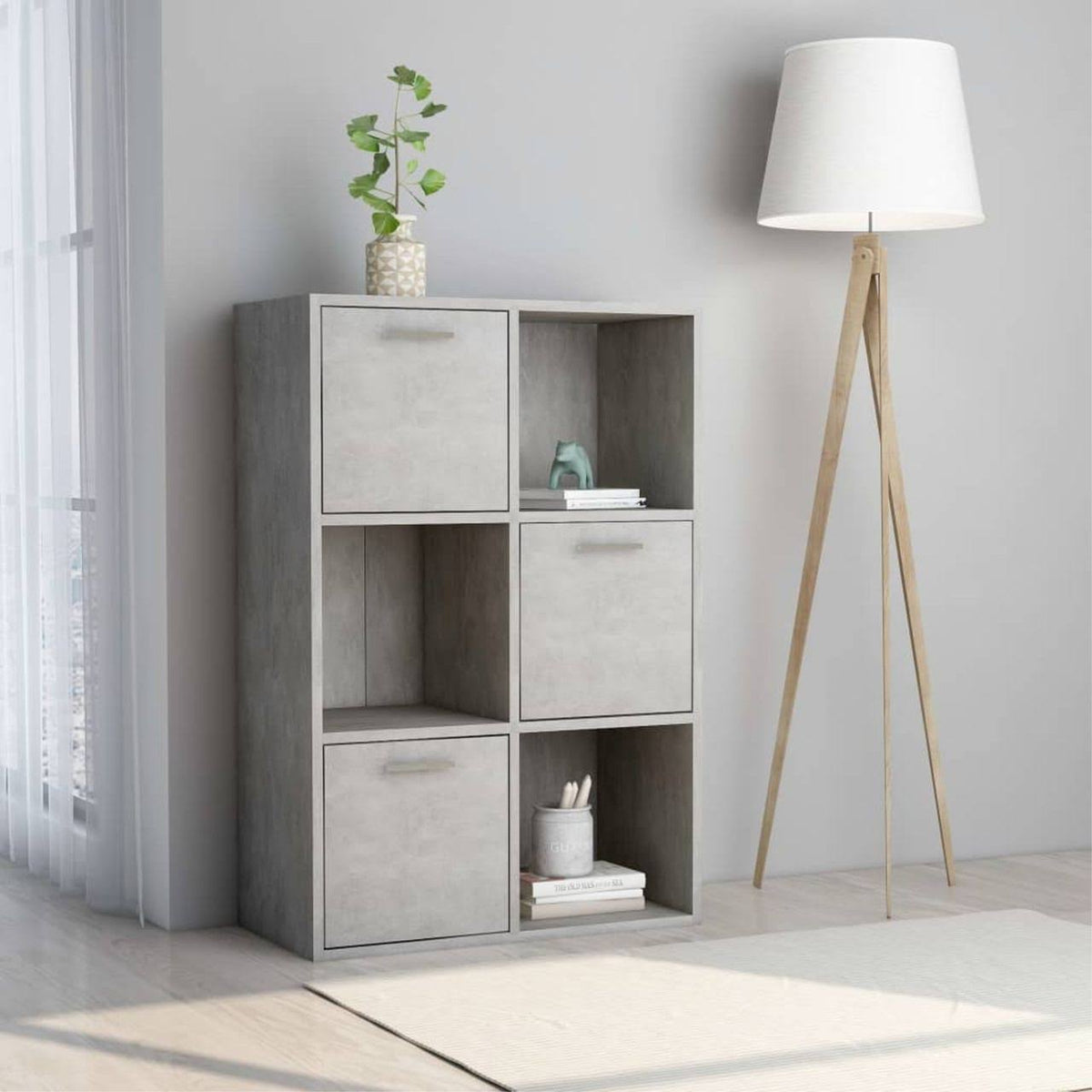 Concrete Gray Chipboard Storage Cabinet I186