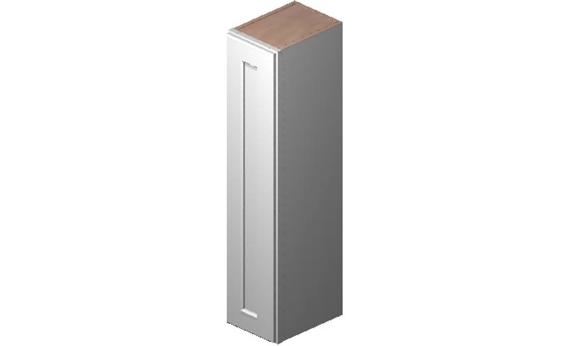 White 1 Door 3 Shelves Wall Cabinet High-Density Fiberboard W762347
