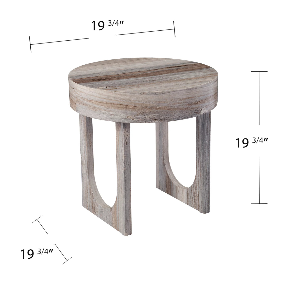 Round Faux Marble End Table E3702