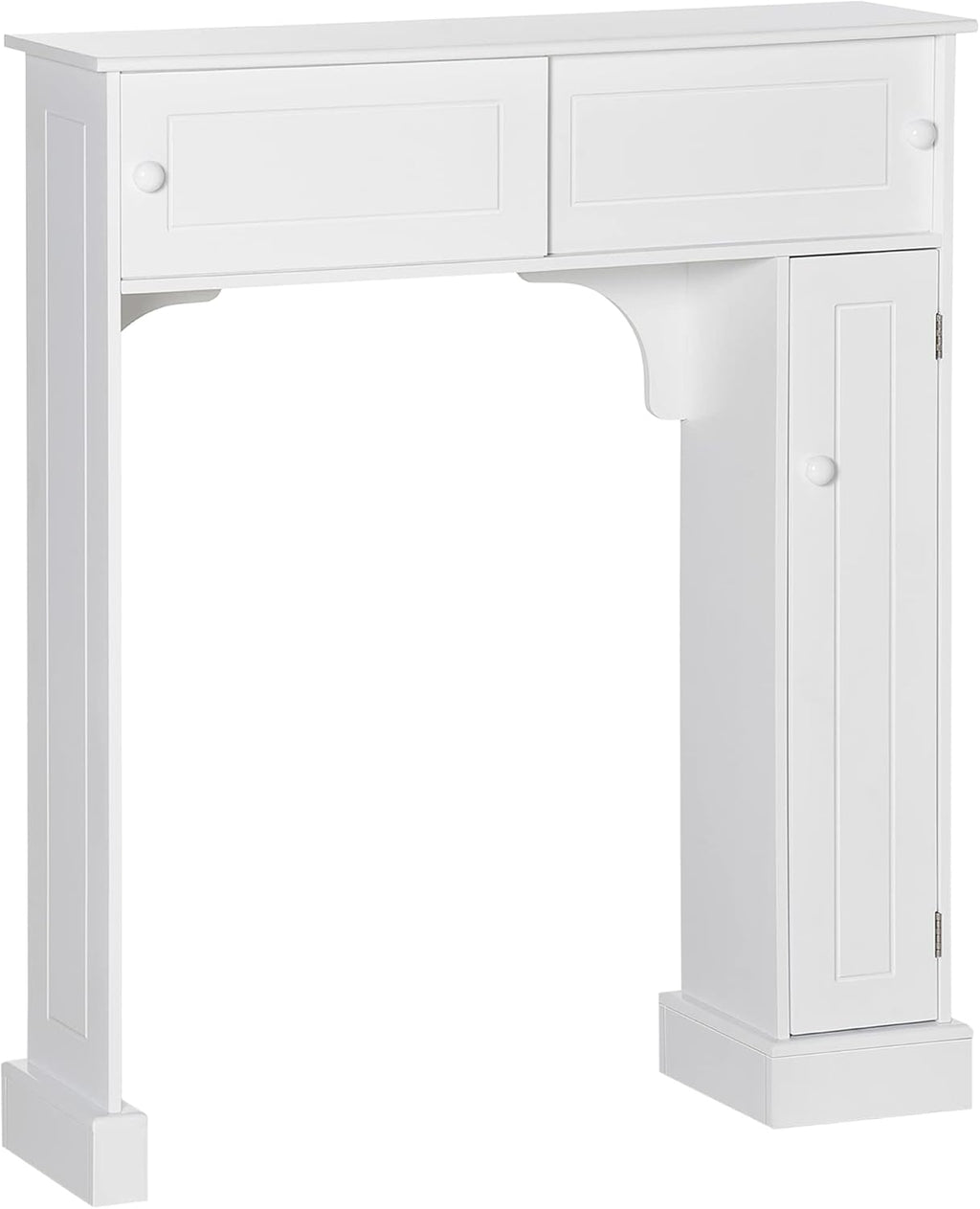 White Freestanding Over The Toilet Bathroom Cabinet with Adjustable Shelves K873