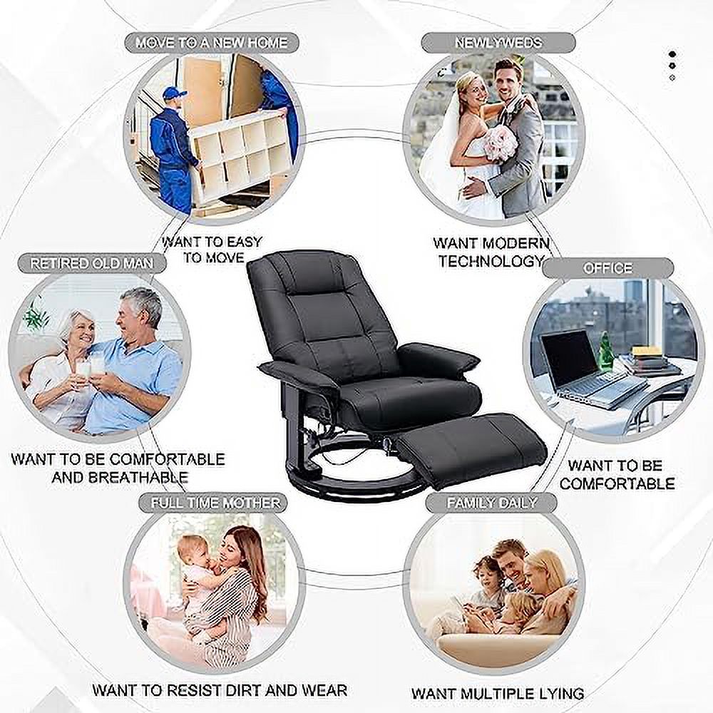 Grey PU Leather Recliner Chair with Footrest K30631