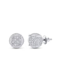 Sterling Silver Diamond Cluster Earrings .03 Cttw U865