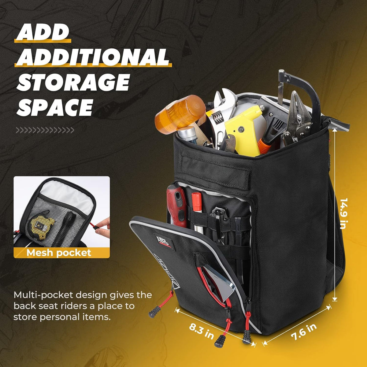 Storage Center Shoulder Console Cargo Bag Between Seat Storage with Two Hydration Backpacks A89779