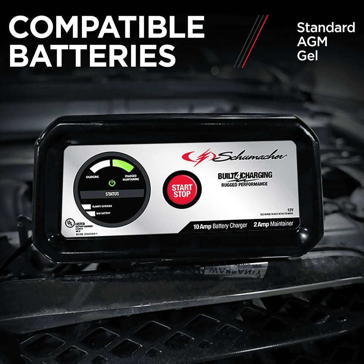 10-Amp 12V Fully Automatic Battery Charger and Maintainer D359