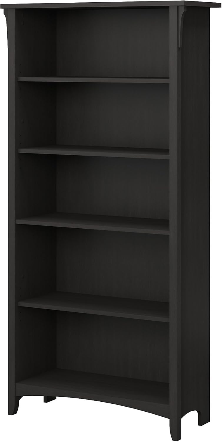 5 Shelf Bookcase in Vintage Black D142