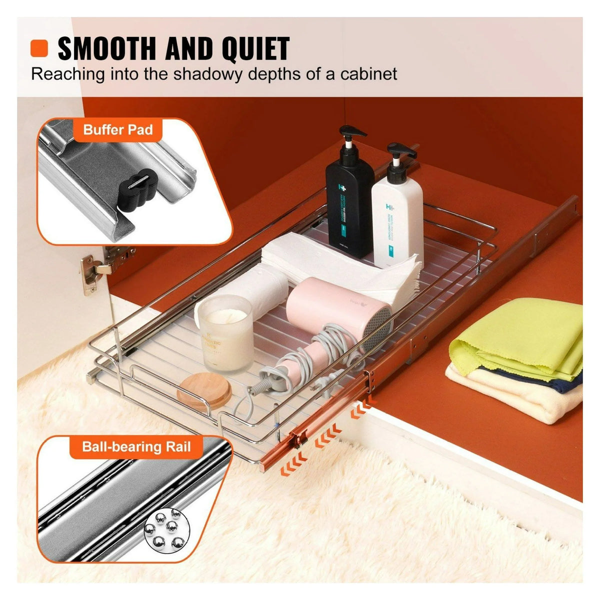 Chrome Steel Roll Out Drawers C56977